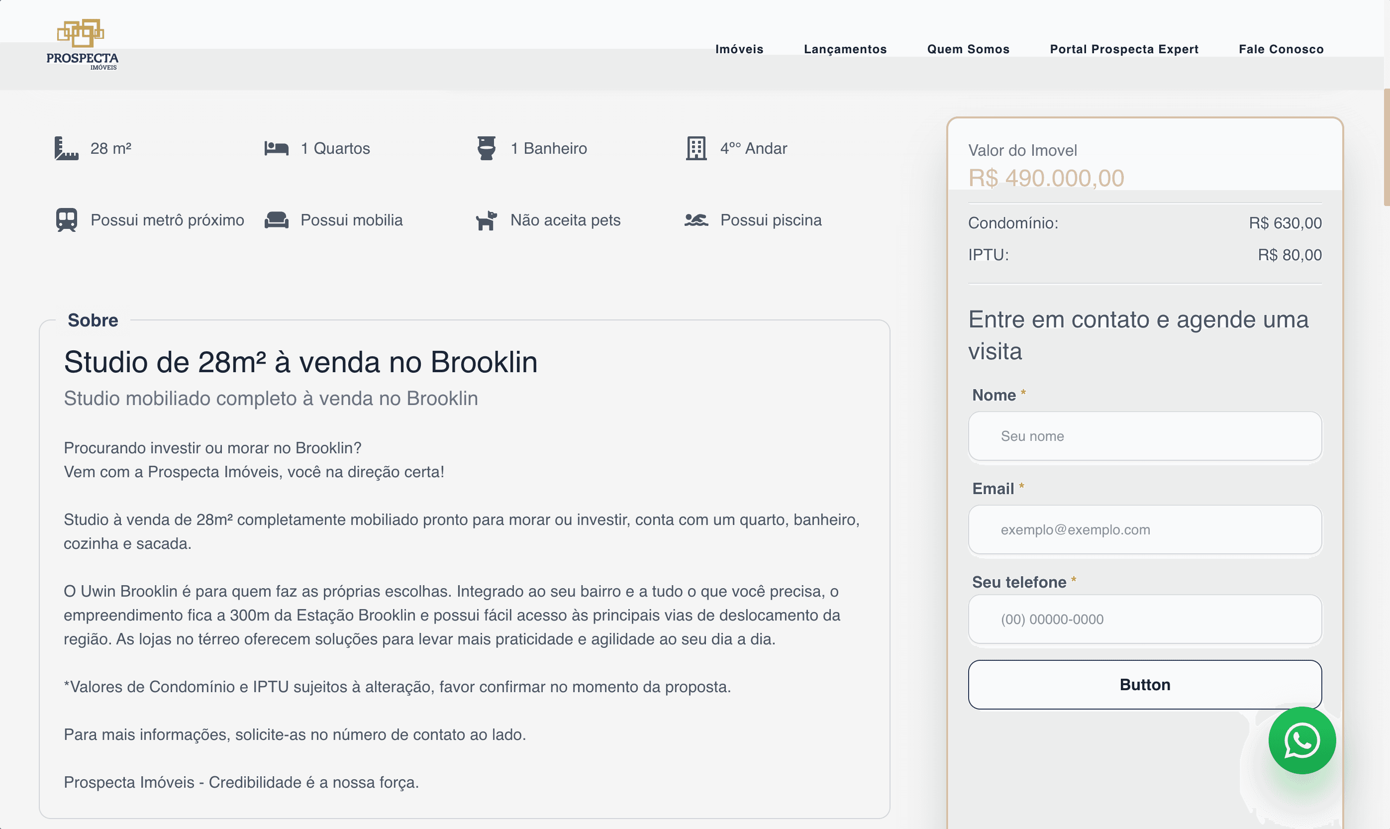 Catálogo de imóveis Prospecta